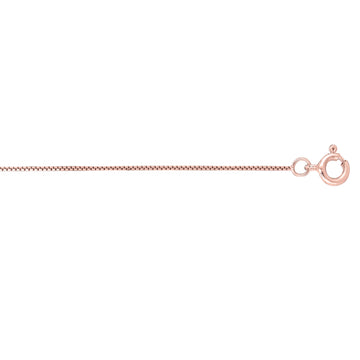 14K Rose Gold .50mm Classic Box 24 Chain with Spring Ring